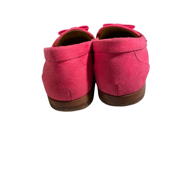 J. Crew pink bow foux suede preppy classic loafers size 7 - Picture 6 of 8
